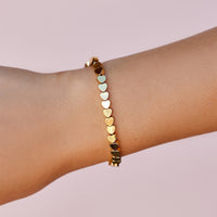 Metal Heart Bead Stretch Bracelet Gallery Thumbnail