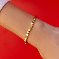 Metal Heart Bead Stretch Bracelet Gallery Thumbnail