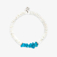 Puka Shell and Turquoise Chip Stretch Bracelet Gallery Thumbnail