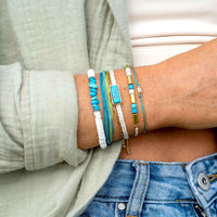 Puka Shell and Turquoise Chip Stretch Bracelet Gallery Thumbnail