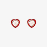 Stone & Enamel Heart Stud Earrings Gallery Thumbnail