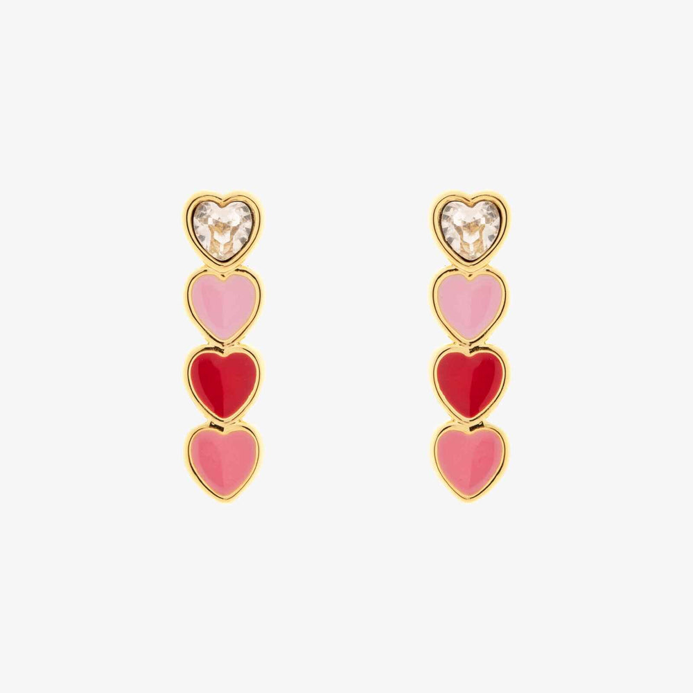 Smitten Enamel Heart Drop Earrings 1