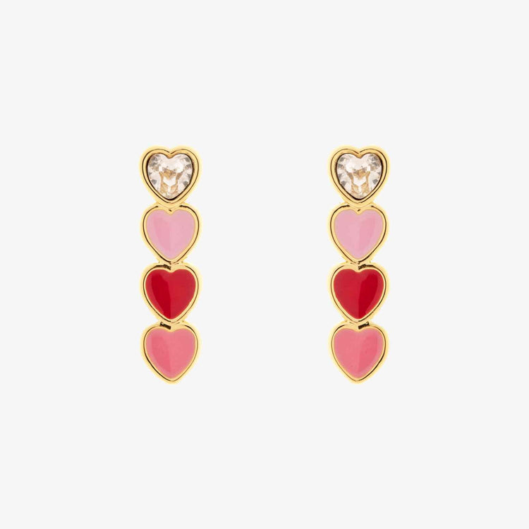 Smitten Enamel Heart Drop Earrings