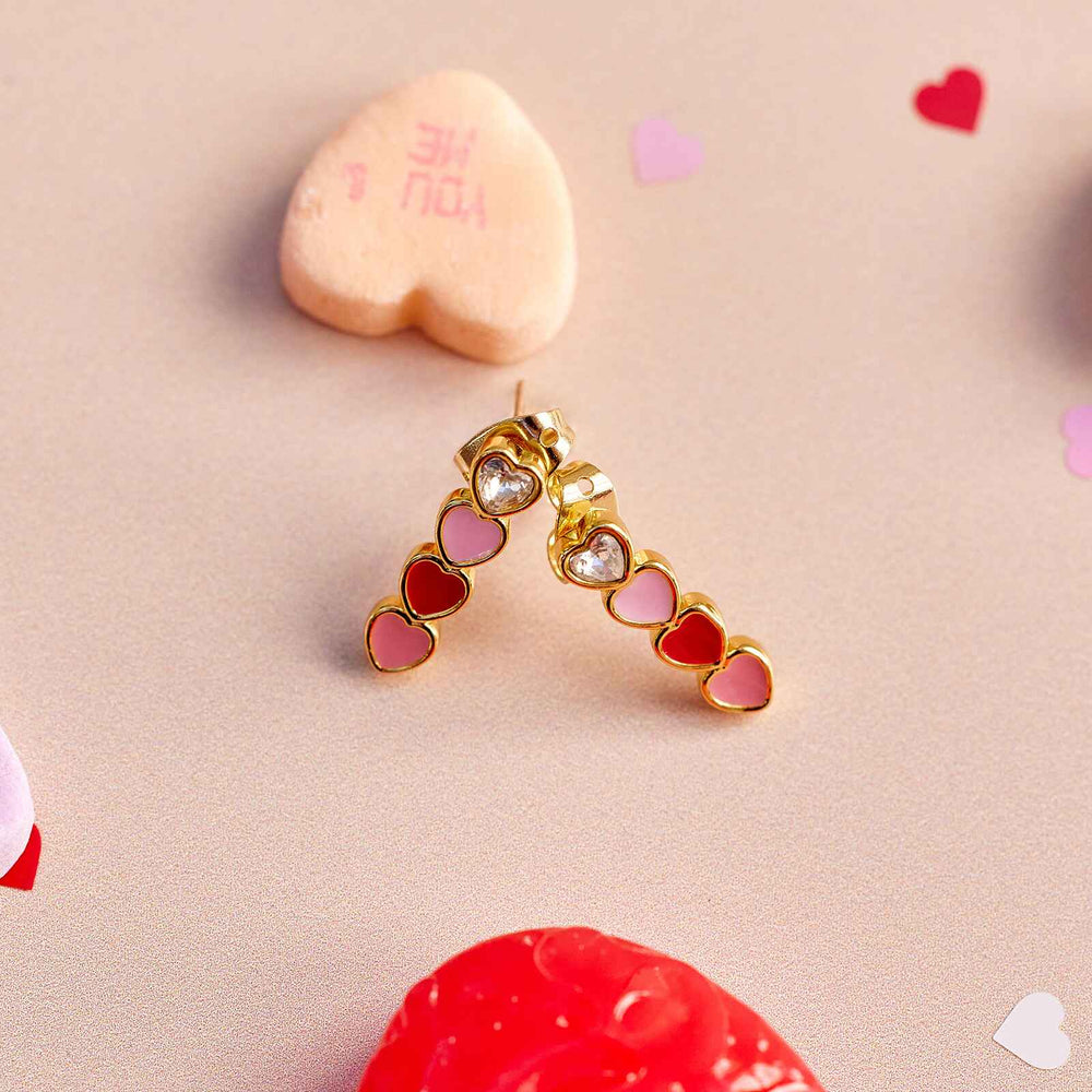 Smitten Enamel Heart Drop Earrings 6