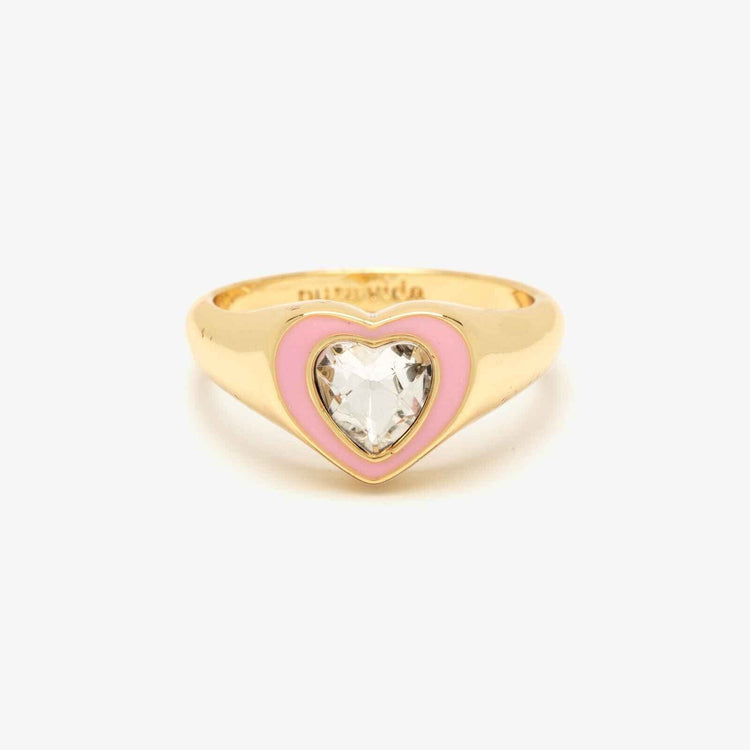 Stone & Enamel Heart Ring