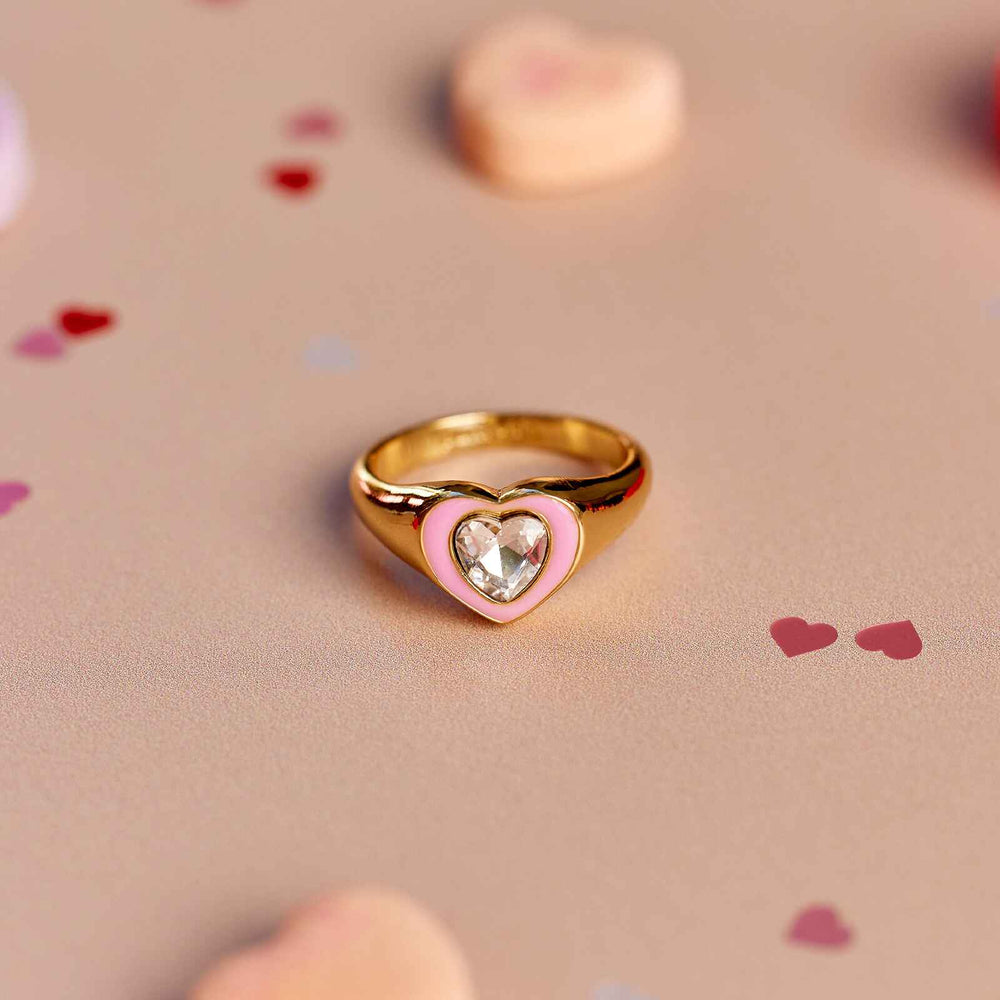 Stone & Enamel Heart Ring 2