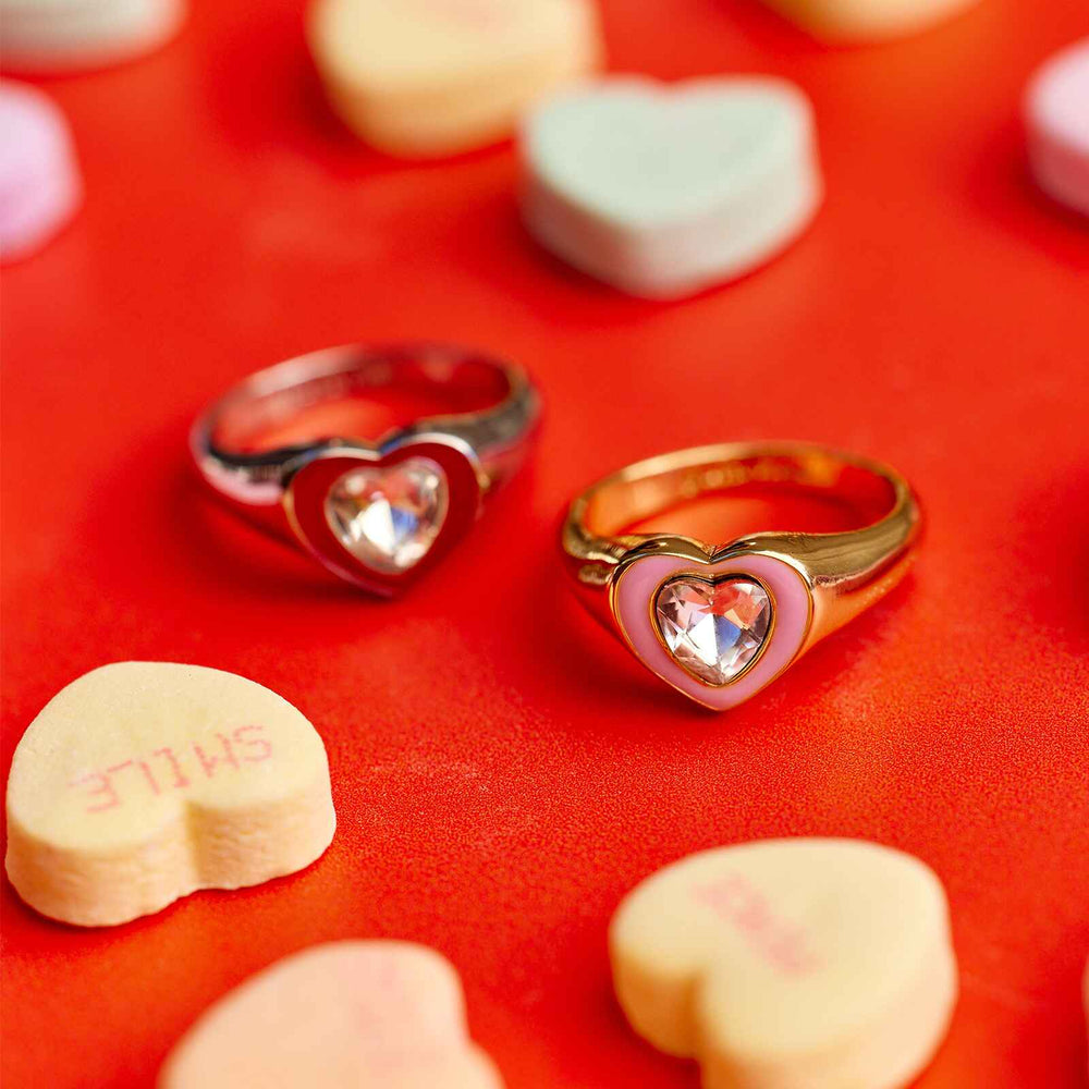 Stone & Enamel Heart Ring 4