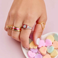 Stone & Enamel Heart Ring Gallery Thumbnail