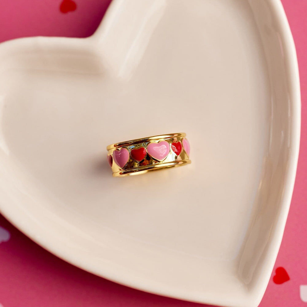 Enamel Heart Ring 7