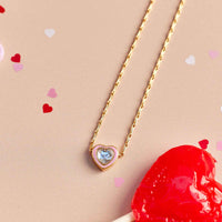 Stone & Enamel Heart Pendant Necklace Gallery Thumbnail