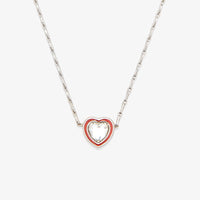 Stone & Enamel Heart Pendant Necklace