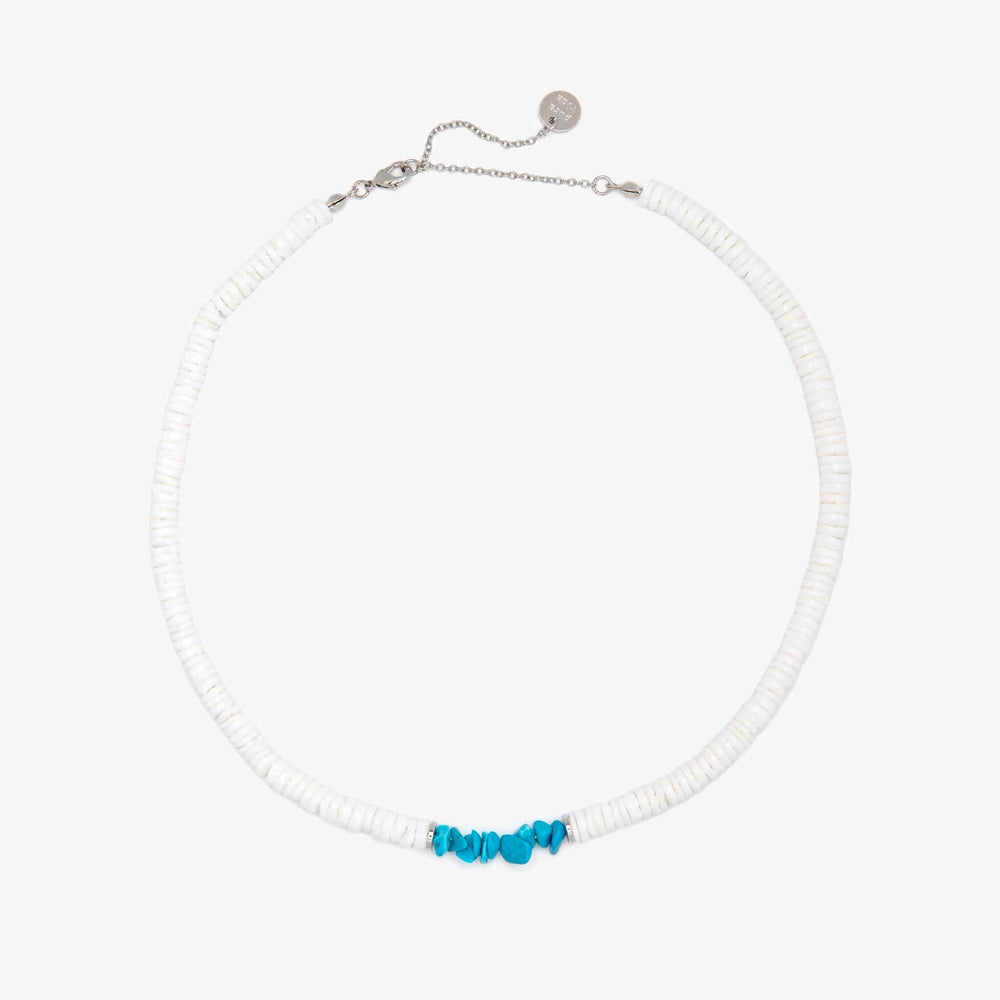 Puka Shell & Turquoise Chip Choker 1