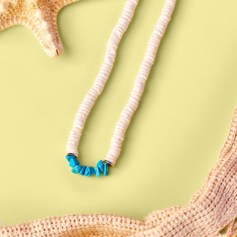 Puka Shell & Turquoise Chip Choker 4