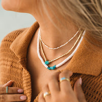 Puka Shell & Turquoise Chip Choker Gallery Thumbnail