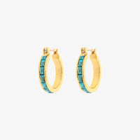 Turquoise Tile Hoop Earrings Gallery Thumbnail