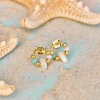 Seed Bead and Shell Stud Earrings Gallery Thumbnail