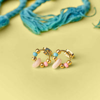 Seed Bead and Shell Stud Earrings Gallery Thumbnail