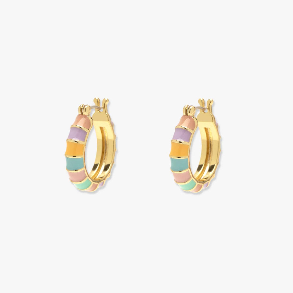 Sunset Striped Gold Hoop Earrings 1