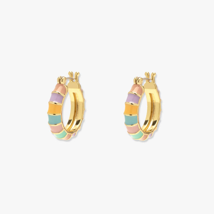 Sunset Striped Gold Hoop Earrings