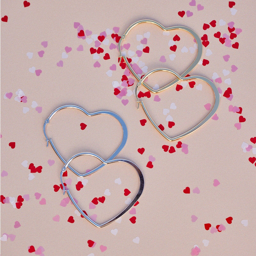 Oversized Heart Hoop Earrings 4