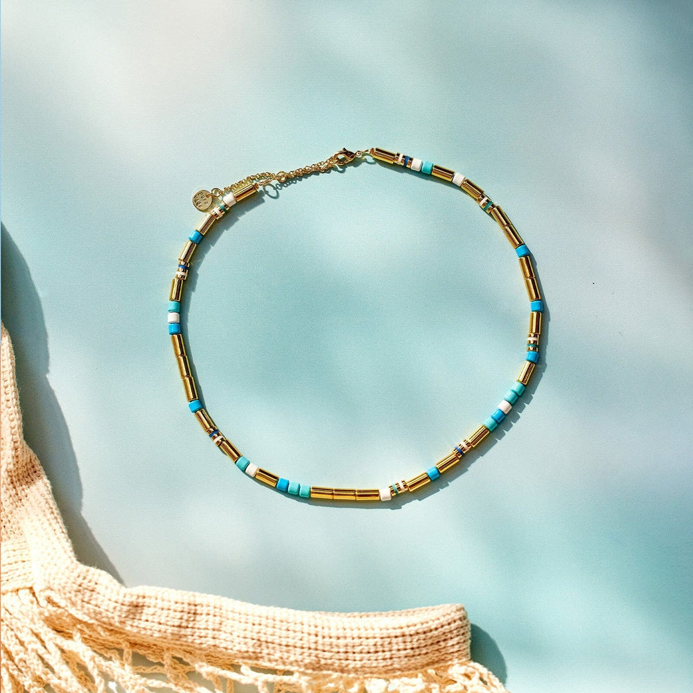 World Water Day Mixed Bead Choker 4