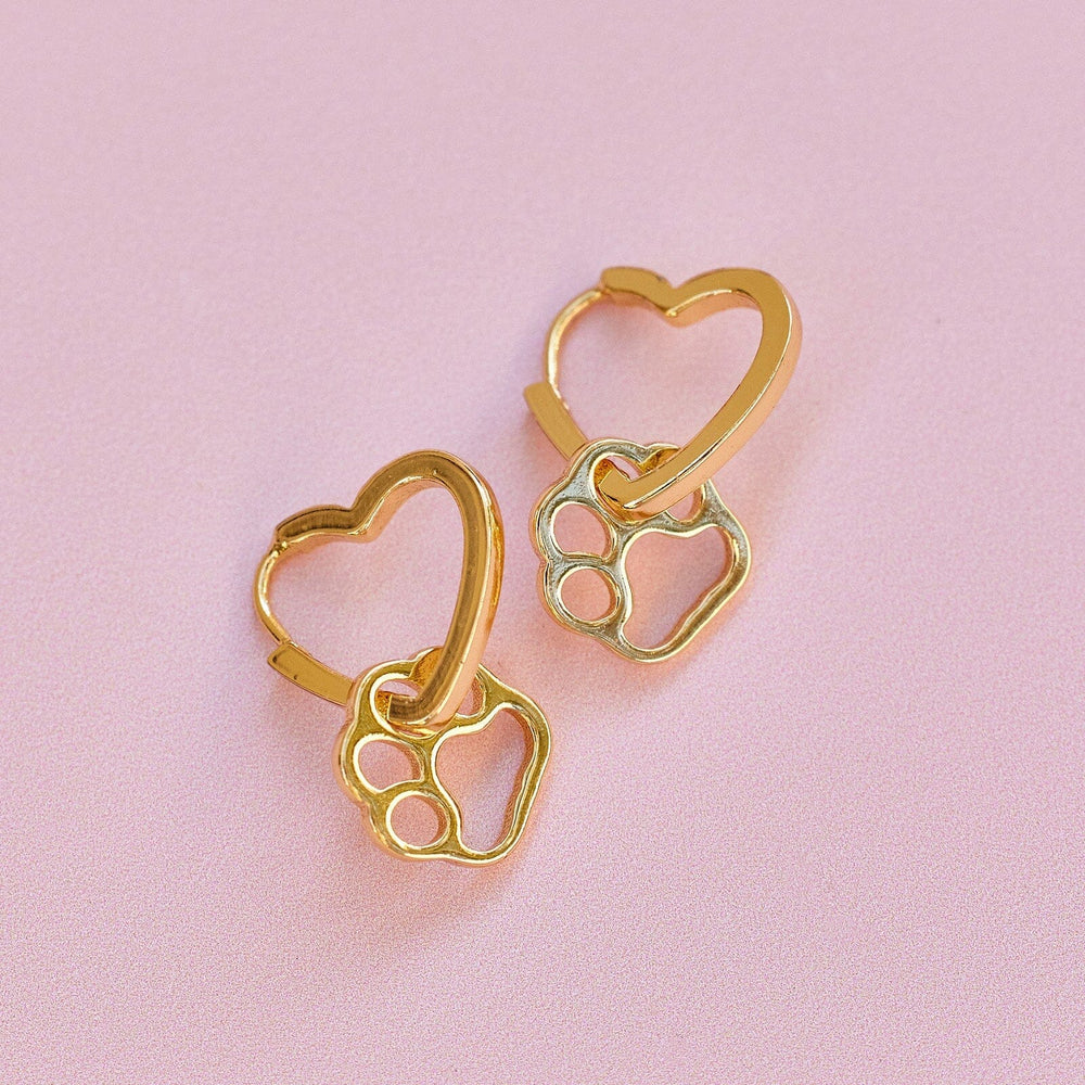 Paw Heart Hoop Earrings 3