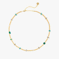 Gold and Bead Stone Chip Choker Gallery Thumbnail