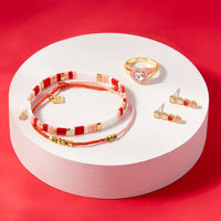 Pink & Red Two Toned Dainty Bracelet Gallery Thumbnail