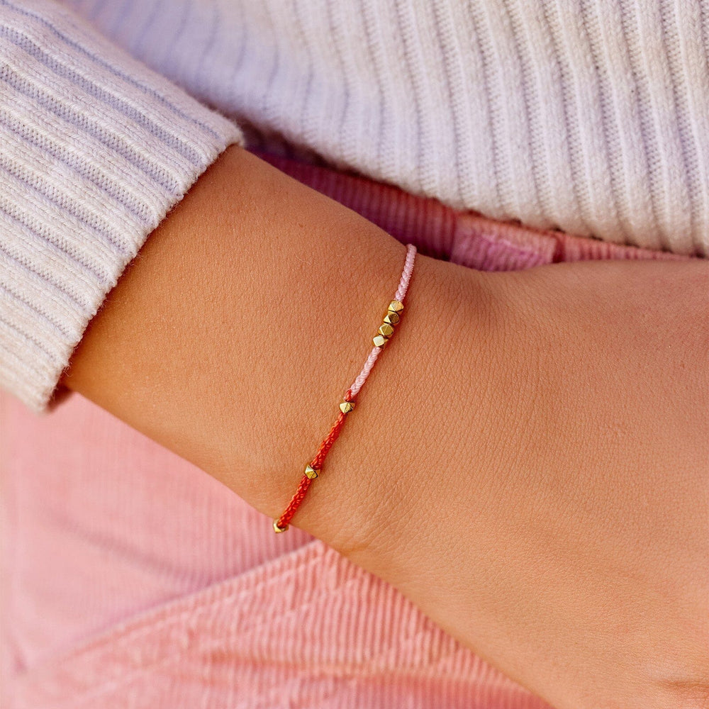 Pink & Red Two Toned Dainty Bracelet 7