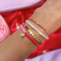 Pink & Red Two Toned Dainty Bracelet Gallery Thumbnail