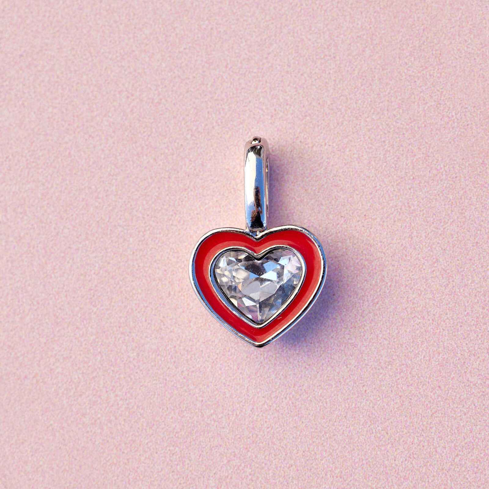 Harper Stone & Enamel Heart Charm 12