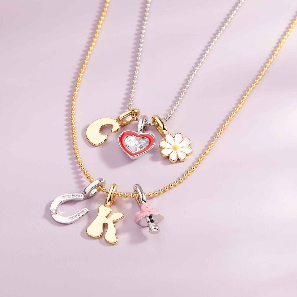 Harper Stone & Enamel Heart Charm 15