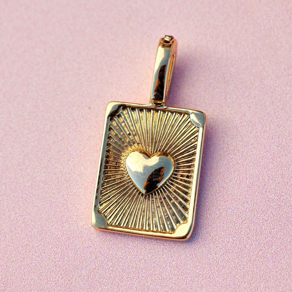 Harper Textured Heart Charm 2