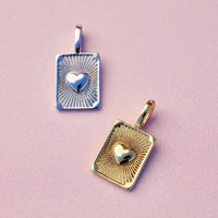 Harper Textured Heart Charm Gallery Thumbnail