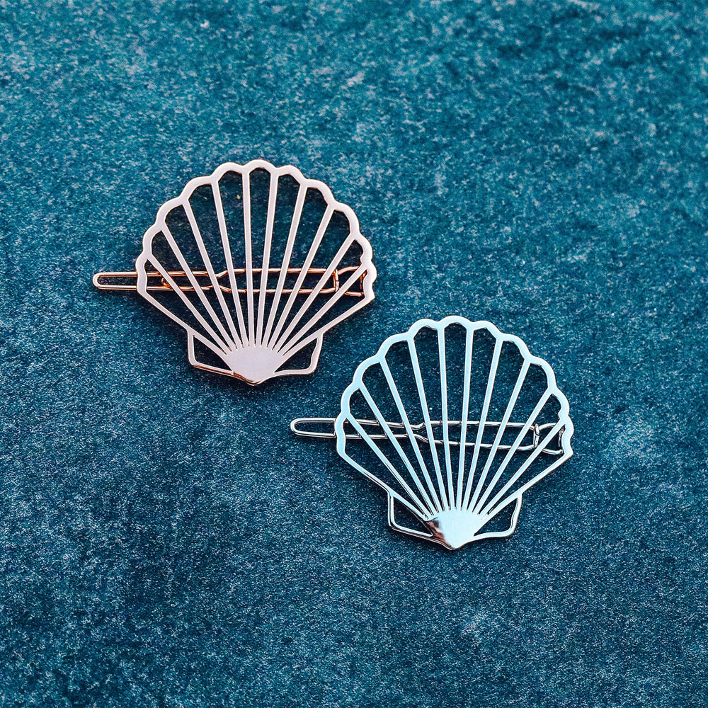 Rose Gold Clam Shell Hair Barrette 4