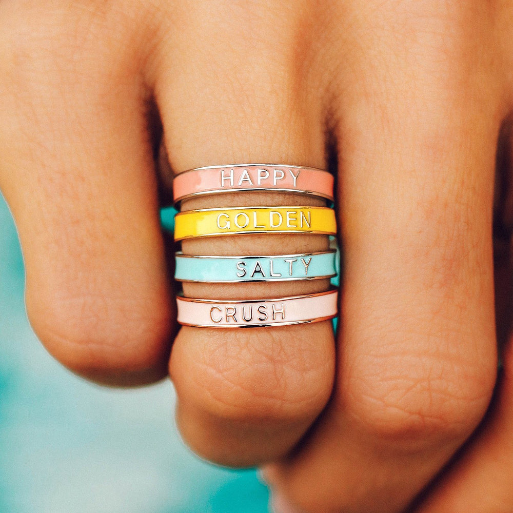 Crush Enamel Word Ring 2