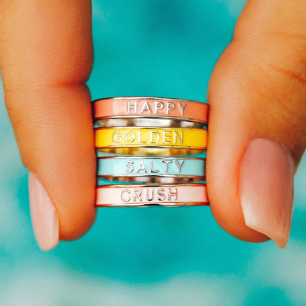 Crush Enamel Word Ring 4