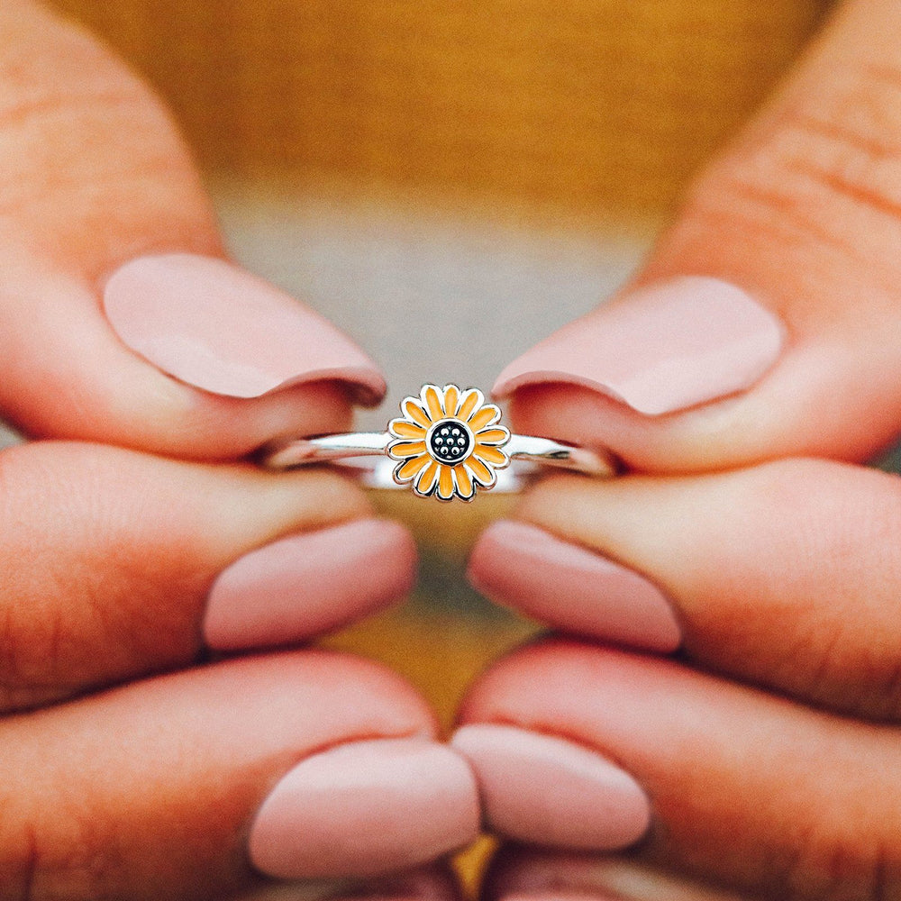 Enamel Sunflower Ring 5