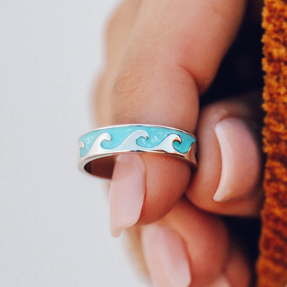 Reversible Enamel Wave Ring 7