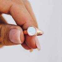 Mother of Pearl Signet Ring Gallery Thumbnail