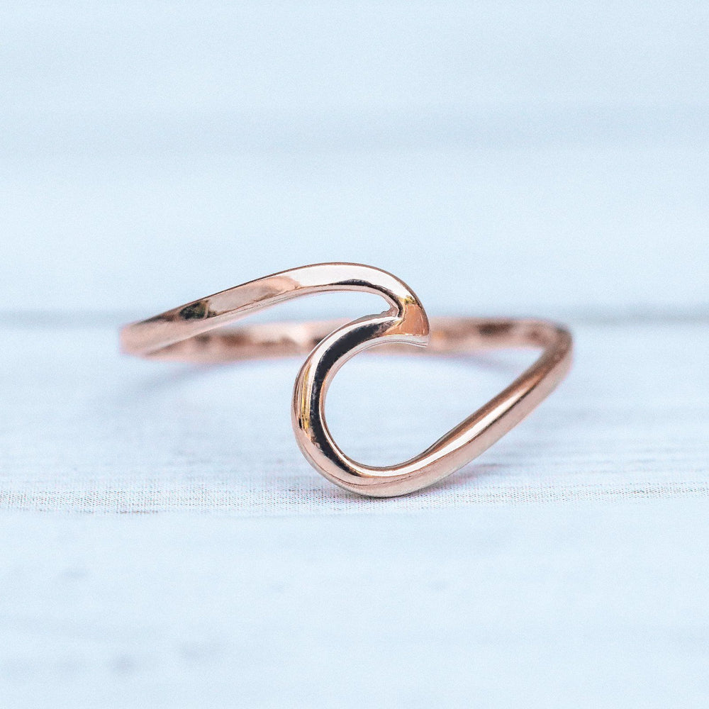 Rose Gold Wave Ring 7