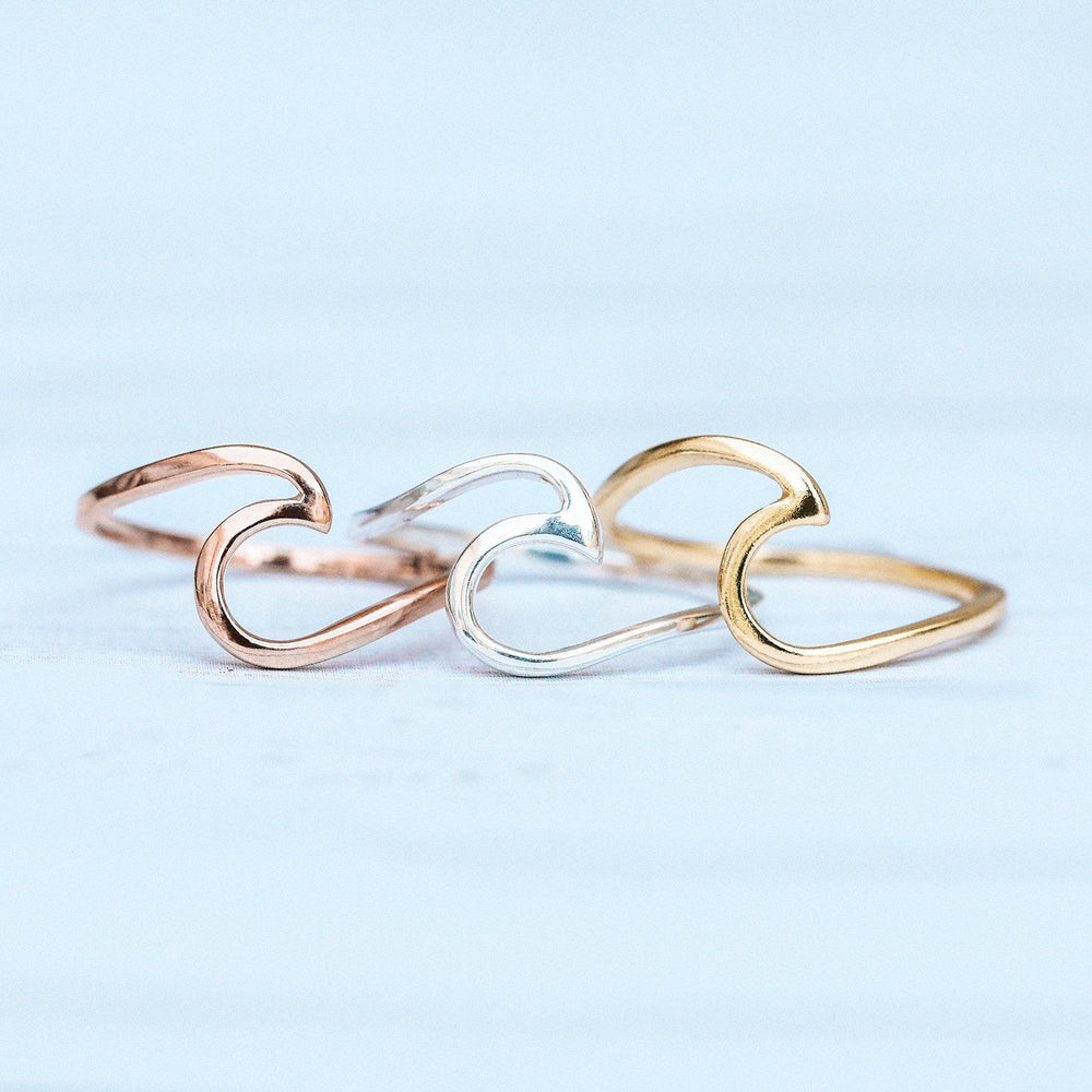 Rose Gold Wave Ring 6