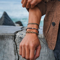 Men's Faceted Pyrite Stretch Bracelet Gallery Thumbnail