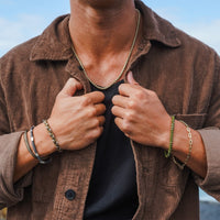 Men's Faceted Pyrite Stretch Bracelet Gallery Thumbnail