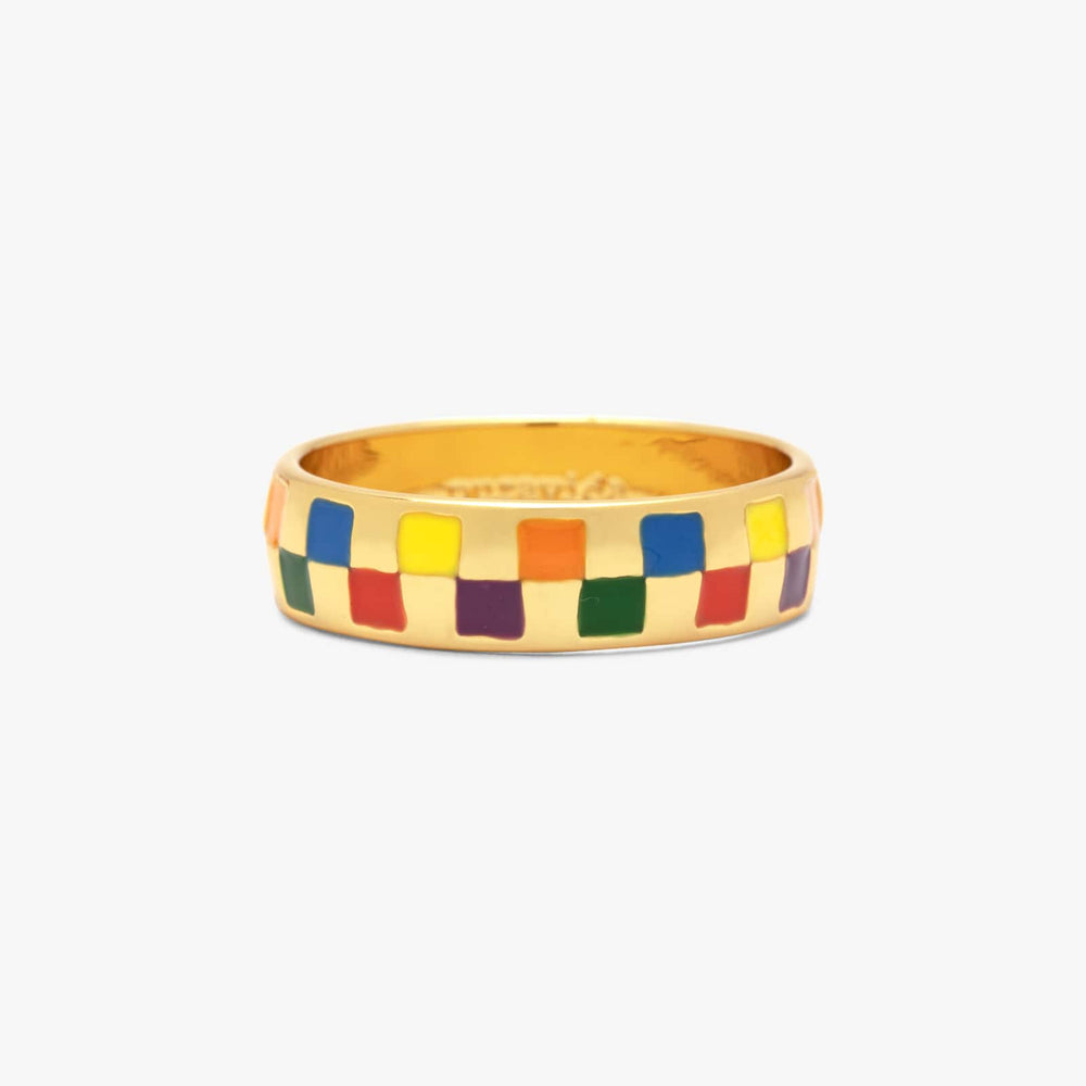 Rainbow Checkerboard Ring 1