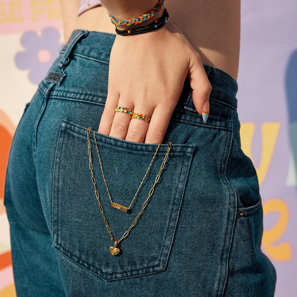 Rainbow Checkerboard Ring 3