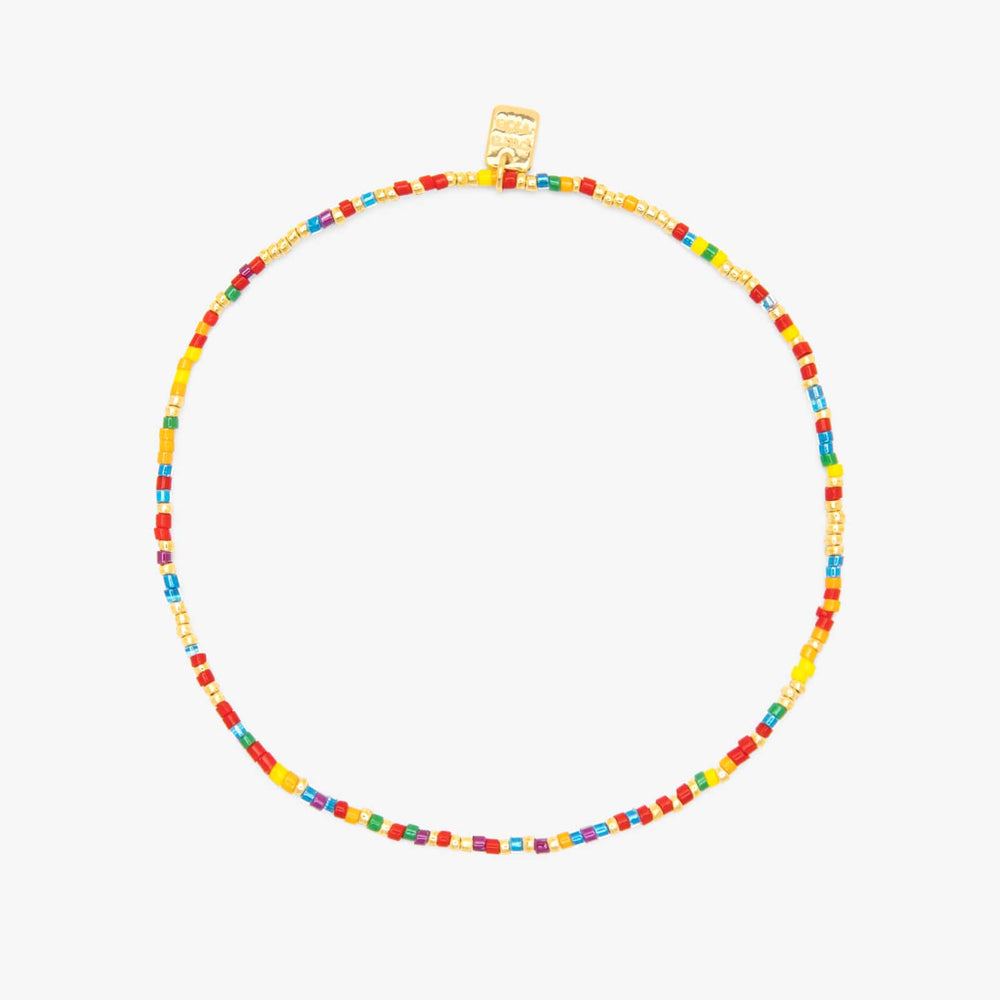 Rainbow Bead Stretch Anklet 1