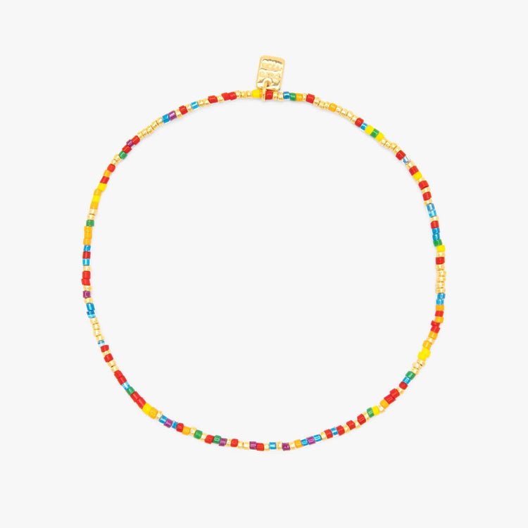 Rainbow Bead Stretch Anklet