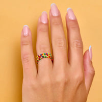 Rainbow Bead Stretch Ring 3 Pack Gallery Thumbnail