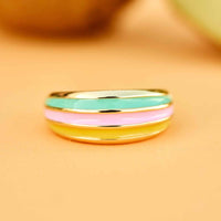 Sunset Striped Dome Ring Gallery Thumbnail